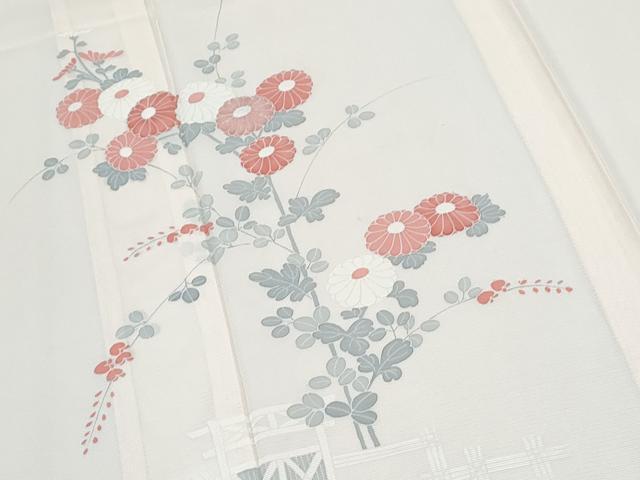 平和屋着物＊夏物　訪問着　絽　友禅　草花文　正絹　逸品　CABK0518th