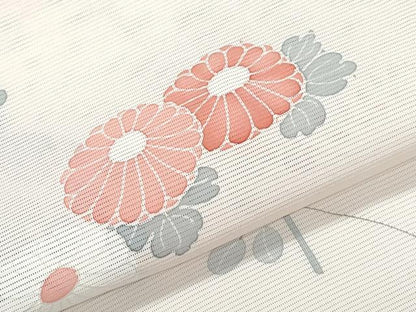平和屋着物＊夏物　訪問着　絽　友禅　草花文　正絹　逸品　CABK0518th