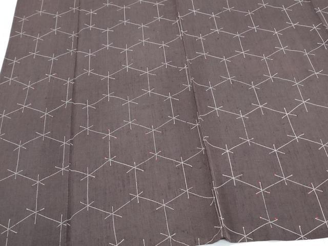 平和屋着物＊夏物　小紋　紗紬　亀甲文様　正絹　逸品　CABK0523th