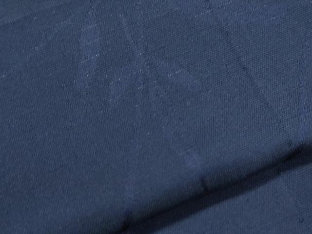 平和屋着物＊夏物　色無地　草花紋紗　留紺色　銀通し地　正絹　逸品　CABK0525th