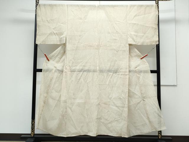 平和屋着物＊夏物　男性　本場小千谷ちぢみ　縞　麻　逸品　CABK0527th