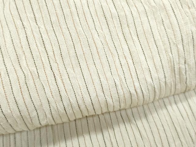 平和屋着物＊夏物　男性　本場小千谷ちぢみ　縞　麻　逸品　CABK0527th