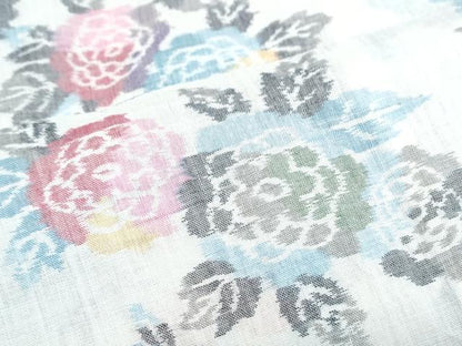 平和屋着物＊夏物　本場小千谷ちぢみ　草花文　麻　逸品　CABK0528th