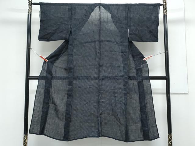平和屋着物＊夏物　小紋　紗　格子文　CABK0529th