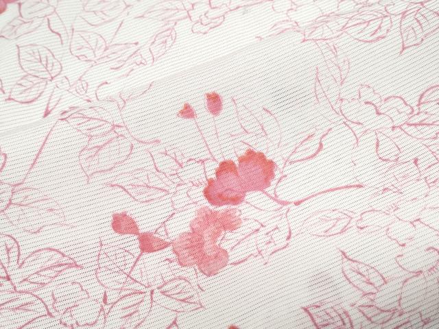 平和屋着物＊夏物　小紋　絽　草花文　正絹　逸品　CABK0530th