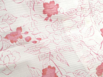 平和屋着物＊夏物　小紋　絽　草花文　正絹　逸品　CABK0530th