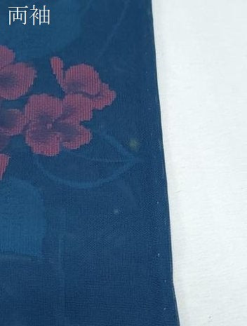 平和屋着物＊夏物　小紋　紗　草花文　正絹　逸品　CABK0531th