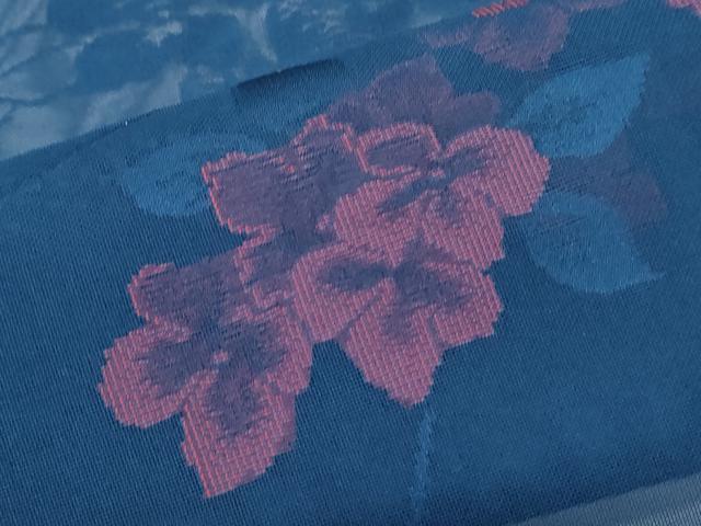 平和屋着物＊夏物　小紋　紗　草花文　正絹　逸品　CABK0531th