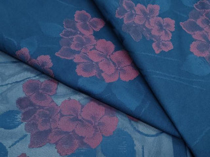 平和屋着物＊夏物　小紋　紗　草花文　正絹　逸品　CABK0531th