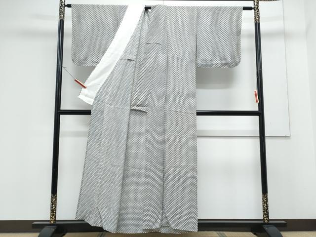 平和屋着物＊夏物　小紋　絽　菱吉祥文　正絹　逸品　CABK0532th