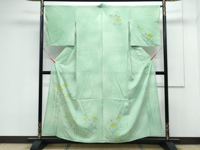 平和屋着物＊夏物　訪問着　絽　草花文　暈し染め　正絹　逸品　CABK0534th