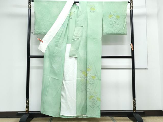 平和屋着物＊夏物　訪問着　絽　草花文　暈し染め　正絹　逸品　CABK0534th
