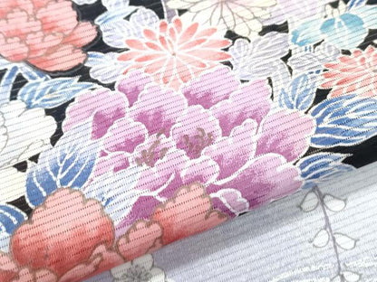 平和屋着物＊夏物　黒留袖　絽　花車文　洗える着物　CABK0539th