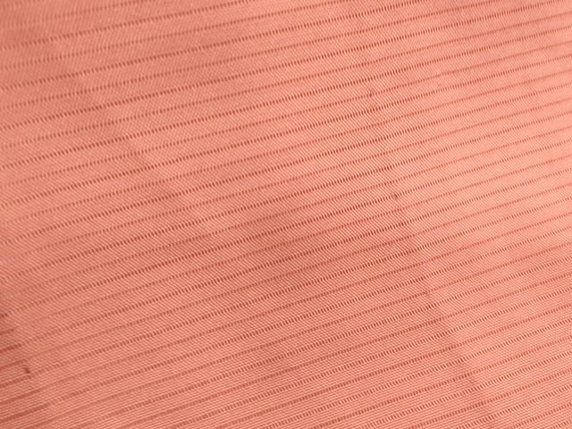 平和屋着物＊夏物　色無地　絽　甚三紅色　正絹　逸品　CABK0542th
