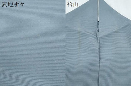 平和屋着物＊夏物　色無地　絽　灰青色　正絹　逸品　CABK0545th