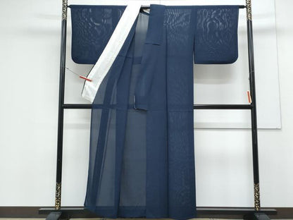 平和屋着物＊夏物　色無地　絽　紫黒色　正絹　逸品　CABK0547th