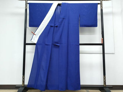 平和屋着物＊夏物　色無地　絽　紺色　正絹　逸品　CABK0549th