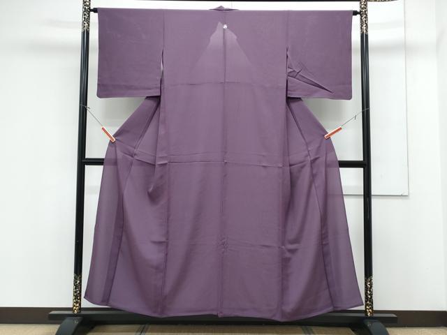 平和屋着物＊夏物　色無地　絽　似せ紫色　正絹　逸品　CABK0551th