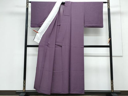 平和屋着物＊夏物　色無地　絽　似せ紫色　正絹　逸品　CABK0551th