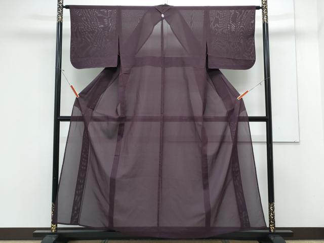 平和屋着物＊夏物　色無地　絽　黒鷲色　正絹　逸品　CABK0553th