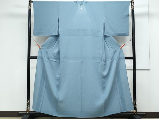 平和屋着物＊夏物　色無地　絽縮緬　浅縹色　伊と幸　反端付き　正絹　逸品　CABK0554th