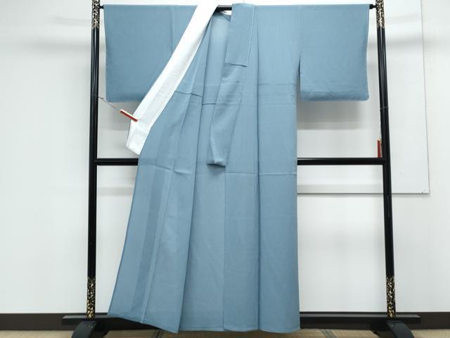 平和屋着物＊夏物　色無地　絽縮緬　浅縹色　伊と幸　反端付き　正絹　逸品　CABK0554th