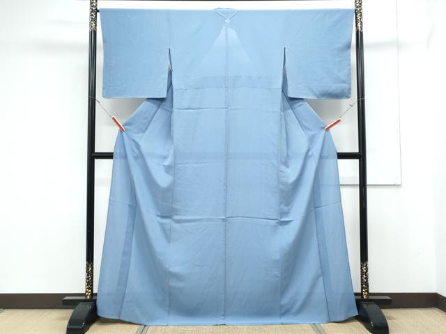 平和屋着物＊夏物　色無地　絽　紺鼠色　正絹　逸品　CABK0559th