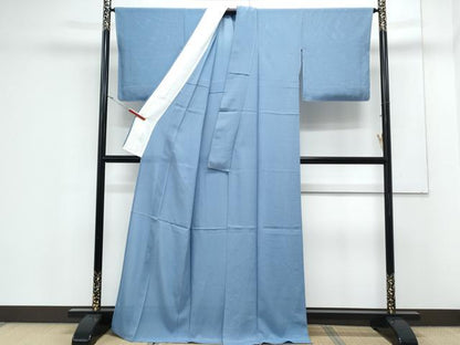 平和屋着物＊夏物　色無地　絽　紺鼠色　正絹　逸品　CABK0559th