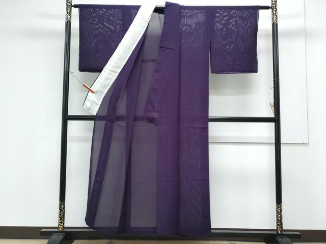 平和屋着物＊夏物　色無地　絽　葡萄色　正絹　逸品　CABK0560th