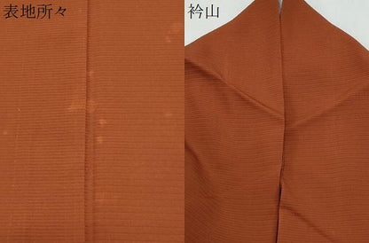 平和屋着物＊夏物　色無地　絽　赤銅色　正絹　逸品　CABK0563th