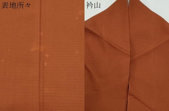 平和屋着物＊夏物　色無地　絽　赤銅色　正絹　逸品　CABK0563th