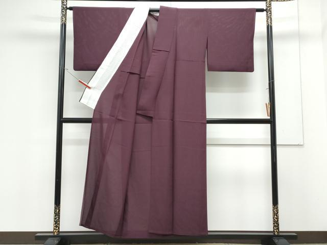 平和屋着物＊夏物　色無地　絽　似せ紫色　正絹　逸品　CABK0564th