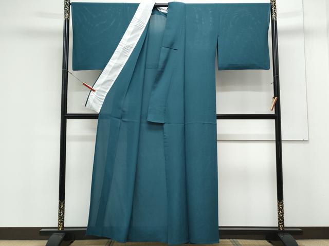平和屋着物＊夏物　色無地　絽　高麗納戸色　正絹　逸品　CABK0565th