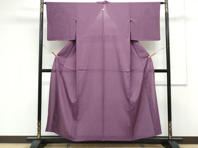 平和屋着物＊夏物　色無地　絽　葡萄色　正絹　逸品　未使用　CABK0566th