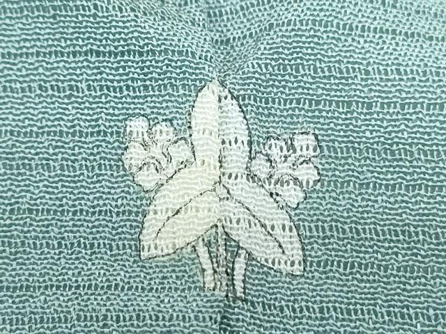 平和屋着物＊夏物　色無地　絽縮緬　薄青色　正絹　逸品　CABK0569th