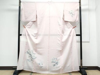 平和屋着物＊夏物　訪問着　絽　草花文　暈し染め　正絹　逸品　CABK0573th