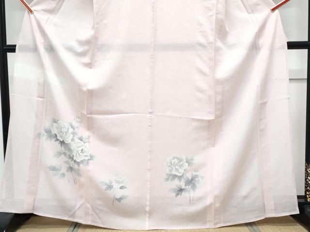 平和屋着物＊夏物　訪問着　絽　草花文　暈し染め　正絹　逸品　CABK0573th