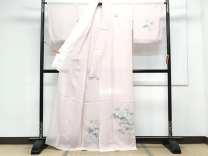平和屋着物＊夏物　訪問着　絽　草花文　暈し染め　正絹　逸品　CABK0573th