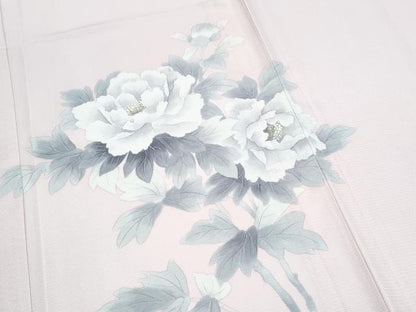 平和屋着物＊夏物　訪問着　絽　草花文　暈し染め　正絹　逸品　CABK0573th