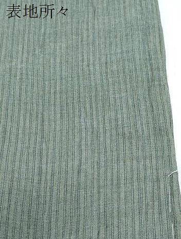 平和屋着物＊夏物　男性　本場小千谷ちぢみ　縞　麻　逸品　CABK0575th