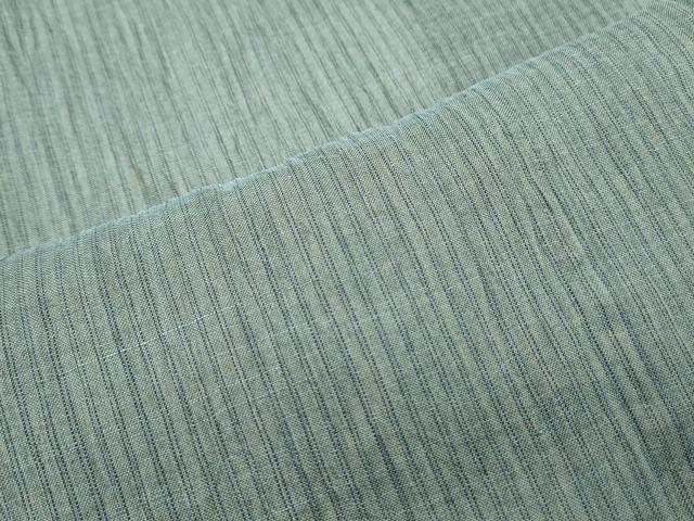 平和屋着物＊夏物　男性　本場小千谷ちぢみ　縞　麻　逸品　CABK0575th