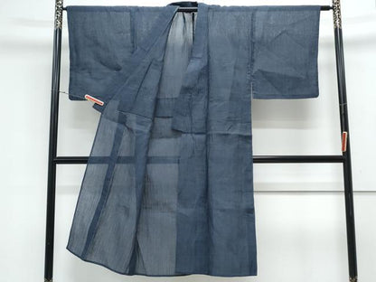 平和屋着物＊夏物　男性　本場小千谷ちぢみ　褐返色　麻　逸品　CABK0576th