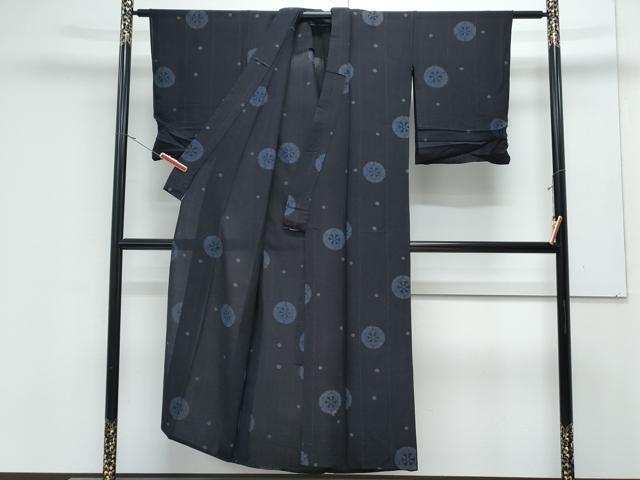 平和屋着物＊夏物　小紋　片輪車文　CABK0578th