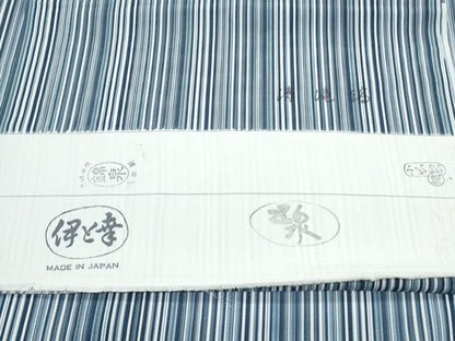 平和屋着物＊夏物　小紋　絽　縞　伊と幸　五泉　反端付き　正絹　逸品　CABK0583th