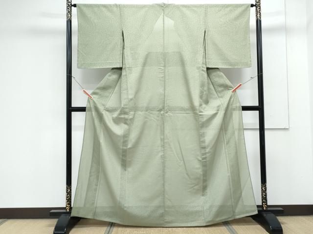 平和屋着物＊夏物　小紋　紗　霞文　正絹　逸品　CABK0584th