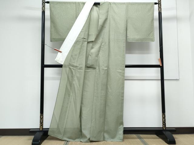 平和屋着物＊夏物　小紋　紗　霞文　正絹　逸品　CABK0584th