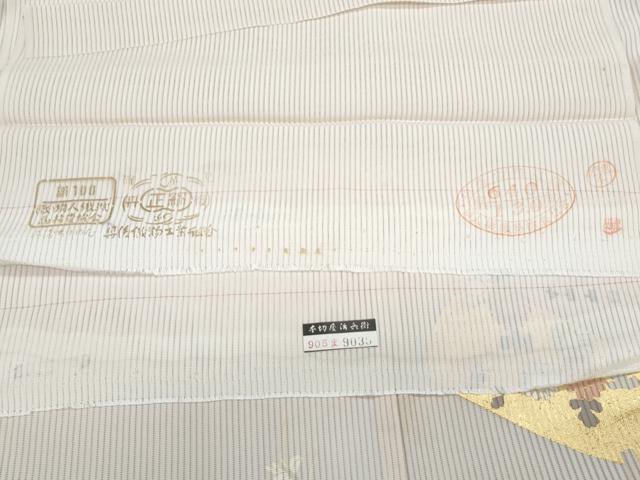 平和屋着物＊夏物　千切屋治兵衛　訪問着　縦絽　短冊花文　金彩　正絹　逸品　CABK0586th