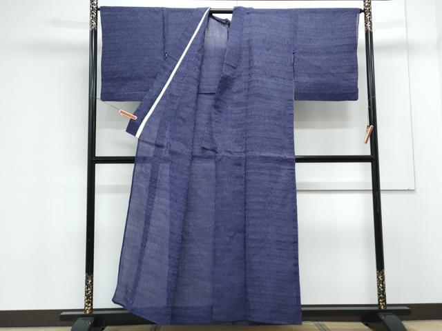 平和屋着物＊夏物　本場小千谷ちぢみ　縞　麻　逸品　CABK0588th