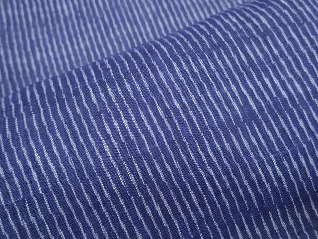 平和屋着物＊夏物　本場小千谷ちぢみ　縞　麻　逸品　CABK0588th
