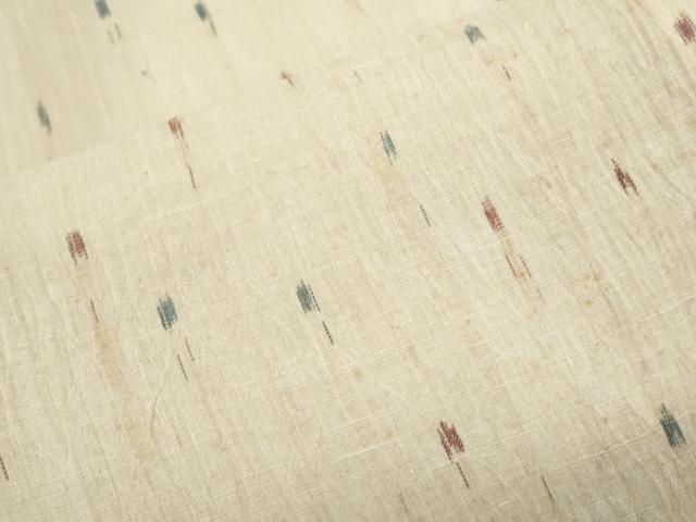 平和屋着物＊夏物　本場小千谷ちぢみ　吉祥文　麻　逸品　CABK0593th